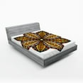 thumbnail image 1 of Ambesonne Mandala Fitted Sheet, Colorful Curvy Floral Art, Full Size, Multicolor, 1 of 2