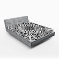 thumbnail image 1 of Ambesonne Mandala Fitted Sheet, Eastern Cosmos, Full Size, Black White, 1 of 2