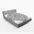 thumbnail image 1 of Ambesonne Mandala Fitted Sheet, Eastern Psychedelic, Full Size, White Charcoal Grey, 1 of 2