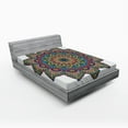 thumbnail image 1 of Ambesonne Mandala Fitted Sheet, Floral Leaves Details Art, Full Size, Multicolor, 1 of 2