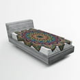 thumbnail image 1 of Ambesonne Mandala Fitted Sheet, Floral Leaves Details Art, Twin Size, Multicolor, 1 of 2