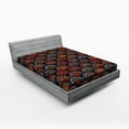thumbnail image 1 of Ambesonne Mandala Fitted Sheet, Geometric Floral Forms, Full Size, Scarlet Orange Blue, 1 of 2