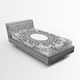 thumbnail image 1 of Ambesonne Mandala Fitted Sheet, Lace Like Detailed Motif, Twin Size, Black and White, 1 of 3