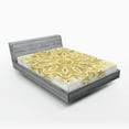 thumbnail image 1 of Ambesonne Mandala Fitted Sheet, Oriental Modern Pattern, Full Size, Pale Yellow and White, 1 of 2