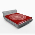 thumbnail image 1 of Ambesonne Mandala Fitted Sheet, Paisley Side Border Design, Queen Size, Burgundy White, 1 of 2