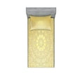 thumbnail image 1 of Ambesonne Mandala Fitted Sheet & Pillow Sham Set, Antique Heart, Twinxl, Yellow Pale Yellow, 1 of 2