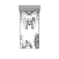 thumbnail image 1 of Ambesonne Mandala Fitted Sheet & Pillow Sham Set, Butterfly Floral, Twin, White Black, 1 of 2