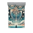thumbnail image 1 of Ambesonne Mandala Fitted Sheet & Pillow Sham Set, Mystic Lands Arcane World, King, Dark Turquoise and Peach, 1 of 2