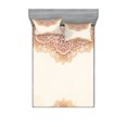 thumbnail image 1 of Ambesonne Mandala Fitted Sheet & Pillow Sham Set, Oriental Vintage Art, Full, Beige and Burnt Orange, 1 of 3