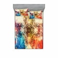 thumbnail image 1 of Ambesonne Mandala Fitted Sheet & Pillow Sham Set, Ornate Mystic Sketch, Full, Multicolor, 1 of 2