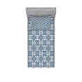 thumbnail image 1 of Ambesonne Mandala Fitted Sheet & Pillow Sham Set, Repeating Form, Twin, Reseda Green Pale Blue, 1 of 2