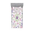 thumbnail image 1 of Ambesonne Mandala Fitted Sheet & Pillow Sham Set, Round Flower Frame, Twinxl, Purple White Green, 1 of 2