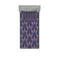 thumbnail image 1 of Ambesonne Mandala Fitted Sheet & Pillow Sham Set, Vibrant Floral Ornate, Twinxl, Orange Pale Blue Purple, 1 of 2