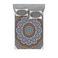 thumbnail image 1 of Ambesonne Mandala Fitted Sheet & Pillow Sham Set, Vintage Moroccan Motif, Queen, Multicolor, 1 of 2