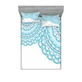 thumbnail image 1 of Ambesonne Mandala Fitted Sheet & Pillow Sham Set, Wedding Invitation Lace, Full, Sky Blue Pale Blue, 1 of 2