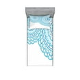 thumbnail image 1 of Ambesonne Mandala Fitted Sheet & Pillow Sham Set, Wedding Invitation Lace, Twin, Sky Blue Pale Blue, 1 of 2