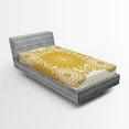 thumbnail image 1 of Ambesonne Mandala Fitted Sheet, Spring Flowers Border, Twin Size, Eggshell Earth Yellow, 1 of 2