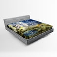 thumbnail image 1 of Ambesonne Mandala Fitted Sheet, Tribal Lizards Dreamcatcher, Full Size, Blue Yellow, 1 of 2