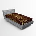 thumbnail image 1 of Ambesonne Mandala Fitted Sheet, Vintage, Twin XL Size, Burgundy Yellow, 1 of 3
