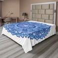 thumbnail image 1 of Ambesonne Mandala Flat Sheet, Monochromatic Medallion, California King, Azure Blue Violet Blue, 1 of 1