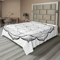 thumbnail image 1 of Ambesonne Mandala Flat Sheet, Monochrome Art Orient Inspo, Full Size, Black and White, 1 of 1