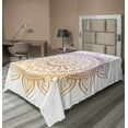 thumbnail image 1 of Ambesonne Mandala Flat Sheet, Ombre Effect Sunny Style, Twin Size, Pale Orange Amber, 1 of 1
