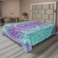 thumbnail image 1 of Ambesonne Mandala Flat Sheet, Ornate Hippie, Queen Size, Purple Aqua, 1 of 1