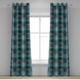 thumbnail image 1 of Ambesonne Mandala Grommet Curtain, Hippie Oriental Spring, 50" x 108", Taupe Black Turquoise, 1 of 6