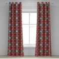thumbnail image 1 of Ambesonne Mandala Grommet Curtain, Lace Seem Floral Swirls, 50" x 120", Scarlet White, 1 of 6