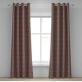thumbnail image 1 of Ambesonne Mandala Grommet Curtain, Nature Inspired Retro, 50" x 72", Orange Turquoise White, 1 of 6