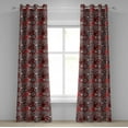 thumbnail image 1 of Ambesonne Mandala Grommet Curtain, Oriental Flower Mosaic Art, 50" x 108", Orange White Black, 1 of 6