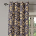thumbnail image 1 of Ambesonne Mandala Grommet Curtain Single Panel, Eastern Abstract Flora, 50"x60", Earth Yellow Indigo, 1 of 5