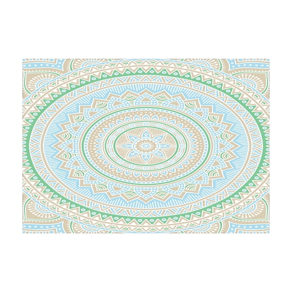 Ambesonne Mandala Jigsaw Puzzle, Oriental Motif Pastel Tone, Heirloom-Quality Fun Activity for Family Durable Cardboard, 1000 pcs, Pale Blue Pale Sepia