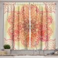 thumbnail image 1 of Ambesonne Mandala Kitchen Curtains, Bloom Swirled Petals Art, 55"x39", Burgundy Yellow Pink, 1 of 1