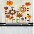 thumbnail image 1 of Ambesonne Mandala Kitchen Curtains, Eastern Floral Design, 55"x39", Beige Orange Bluegrey, 1 of 2