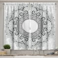 thumbnail image 1 of Ambesonne Mandala Kitchen Curtains, Lace Like Detailed Motif, 55"x39", Black and White, 1 of 2