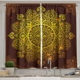 thumbnail image 1 of Ambesonne Mandala Kitchen Curtains, Oriental Snowflake Art, 55"x45", Yellow Brown, 1 of 1