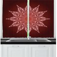 thumbnail image 1 of Ambesonne Mandala Kitchen Curtains, Ornamental Pattern Details, 55"x39", Brown Pale Pink, 1 of 3