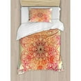thumbnail image 1 of Ambesonne Mandala Magical Spiritual Hand Drawn Bloom with Swirled Petals Oriental Retro Duvet Cover Set, 1 of 3