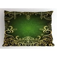 thumbnail image 1 of Ambesonne Mandala Pillow Sham, Frame Lotus, 36" X 20", Green Black Pale Yellow, 1 of 2