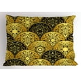 thumbnail image 1 of Ambesonne Mandala Pillow Sham, Scale Style Circles, 26" X 20", Yellow and Black, 1 of 2