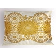 thumbnail image 1 of Ambesonne Mandala Pillow Sham, Spring Flowers Border, 26" X 20", Eggshell Earth Yellow, 1 of 2