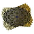 thumbnail image 1 of Ambesonne Mandala Place Mats Set of 4, Lotus Inspired Design, Standard Size, Navy Blue Yellow, 1 of 6