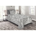 thumbnail image 1 of Ambesonne Mandala Quilted Bedspread Set 2 Pcs, Eastern Lace Floral Image, Twin Size, White and Grey, 1 of 3