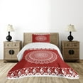 thumbnail image 1 of Ambesonne Mandala Quilted Bedspread Set 2 Pcs, Paisley Side Border Design, Twin Size, Burgundy White, 1 of 6