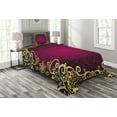 thumbnail image 1 of Ambesonne Mandala Quilted Bedspread Set 2 Pcs, Purple Frame Curls, Twin Size, Pale Yellow Fuchsia, 1 of 3