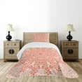 thumbnail image 1 of Ambesonne Mandala Quilted Bedspread Set 2 Pcs, Rural Meadow Wild Flowers, Twin Size, Peach Salmon, 1 of 6