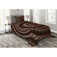 thumbnail image 1 of Ambesonne Mandala Quilted Bedspread Set 2 Pcs, Universe, Twin Size, Chestnut Brown, 1 of 3