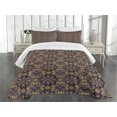 thumbnail image 1 of Ambesonne Mandala Quilted Bedspread Set 3 Pcs, Eastern Abstract Flora, Queen Size, Earth Yellow Indigo, 1 of 5
