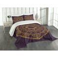 thumbnail image 1 of Ambesonne Mandala Quilted Bedspread Set 3 Pcs, Lace Like Circular, King Size, Purple Earth Yellow, 1 of 5
